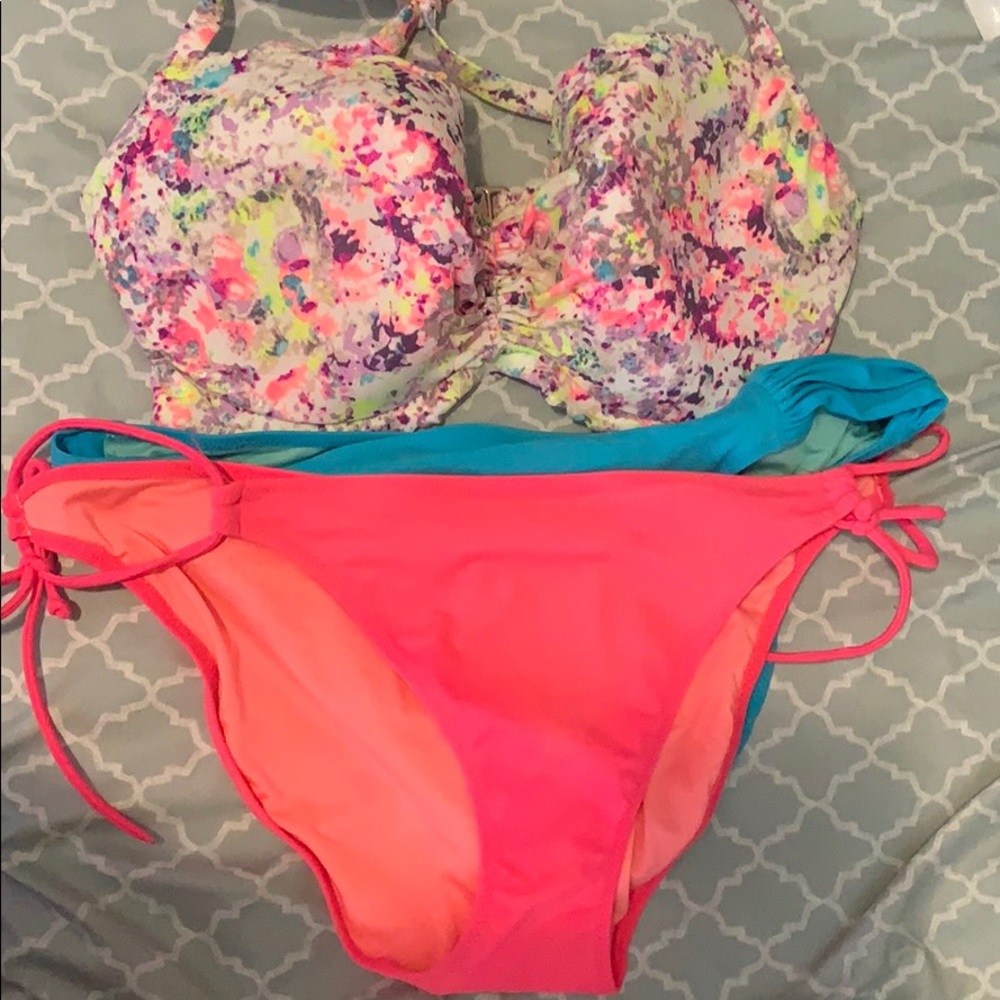 Victoria’s Secret Swim Suit. Top and two bottoms.